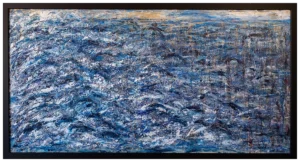 'Dance of the Dolphins', framed original painting.